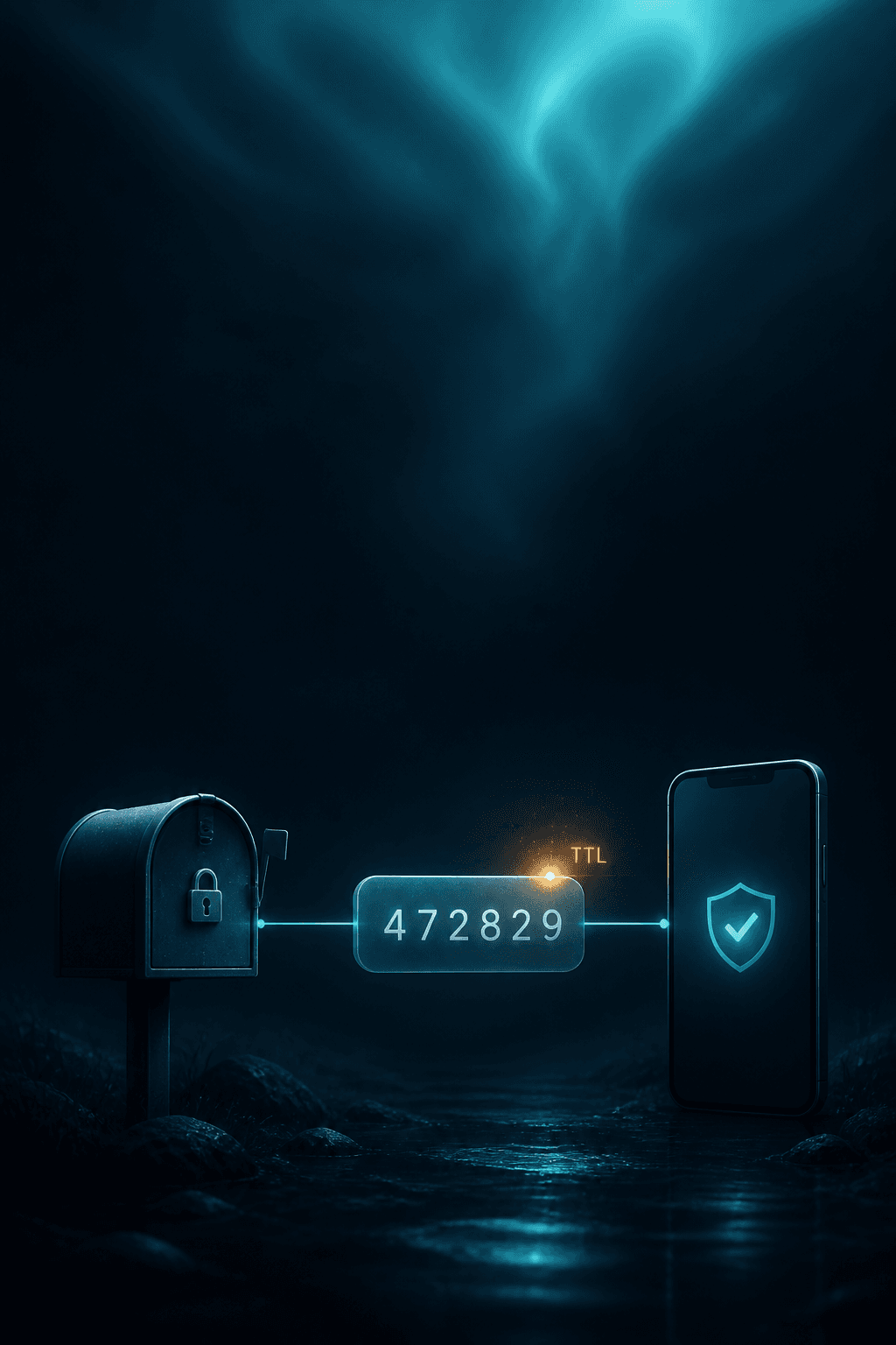 OTP relayed to a phone; inbox stays closed